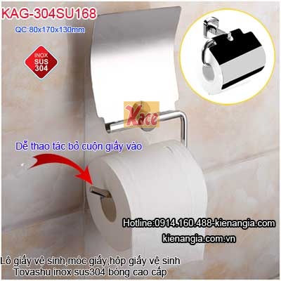 Trục giấy vệ sinh inox 304 Tovashu cao cấp KAG-304SU168