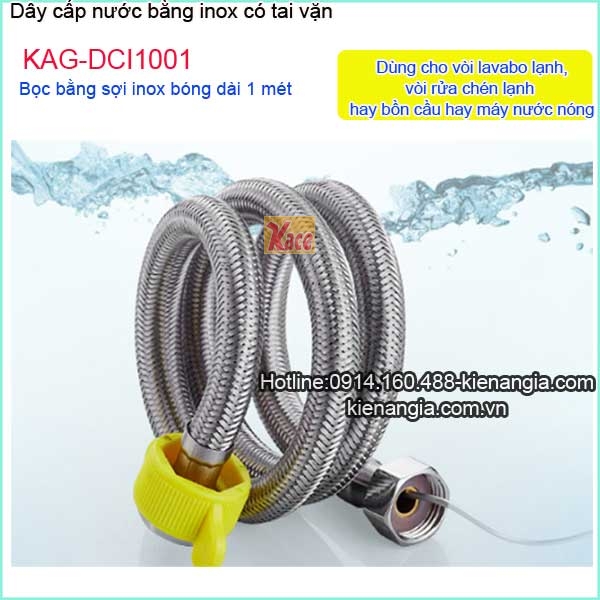 Dây cấp nước inox có tai vặn dài 1 mét KAG-DCI1001