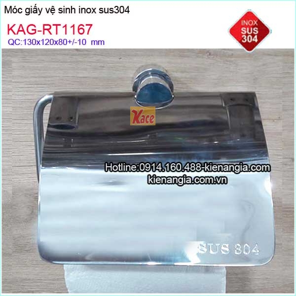 Móc giấy vệ sinh đế đúc inox sus304 tròn KAG-RT1167
