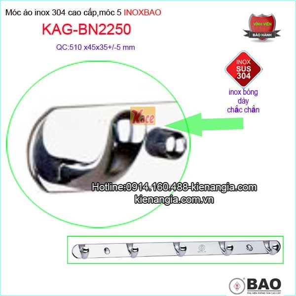 Moc-5-inox304-moc-ao-phong-tam-inox-Bao-KAG-BN2250