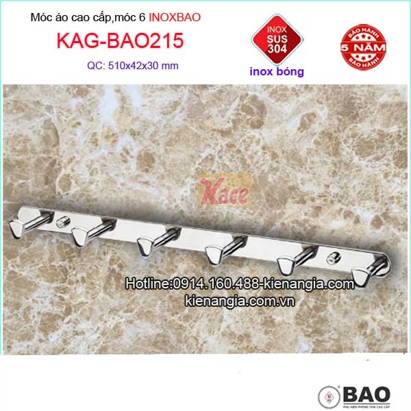 Móc 6 cao cấp inox Bảo KAG-BAO215