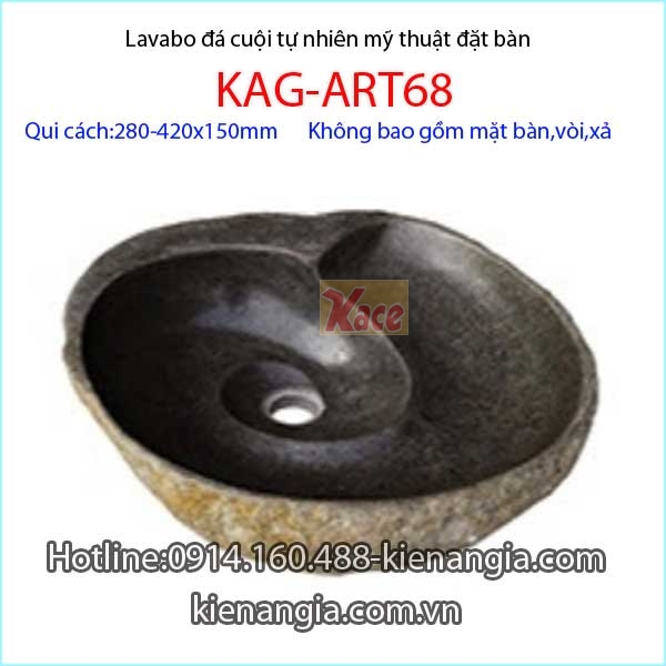 Lavabo mỹ thuật bằng đá cuội KAG-ART68