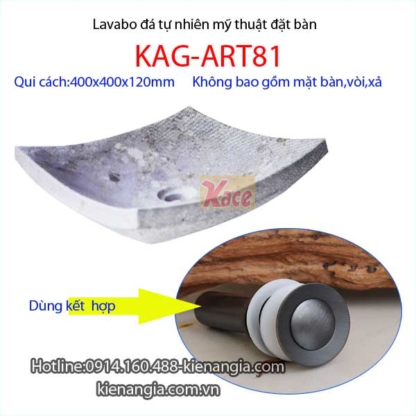 Lavabo mỹ thuật bằng đá tự nhiên KAG-ART81
