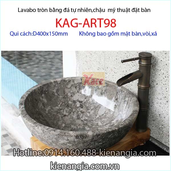 Lavabo tròn đá tự nhiên KAG-ART98