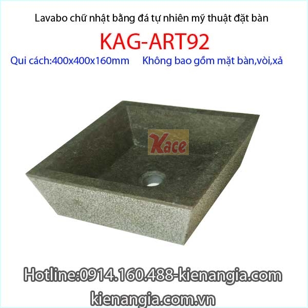 Lavabo vuông đá tự nhiên KAG-ART92