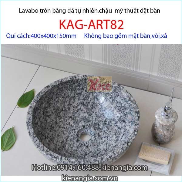 Chậu đá tự nhiên tròn đặt bàn KAG-ART82
