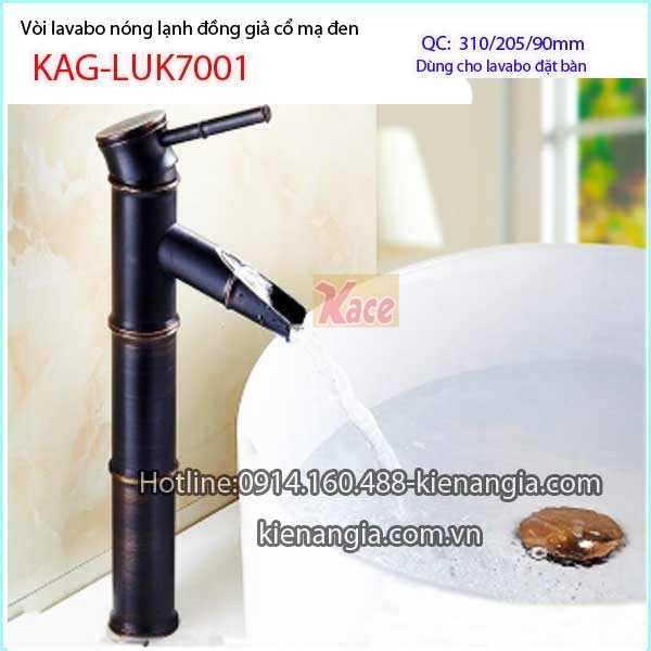 Vòi lavabo hình cây tre mạ đen KAG-LUK7001
