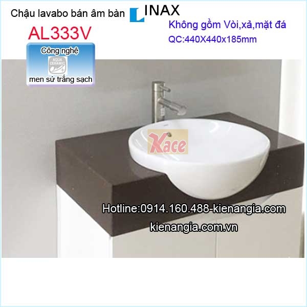 Chậu lavabo bán âm bàn Aqua ceramic  Inax AL333V