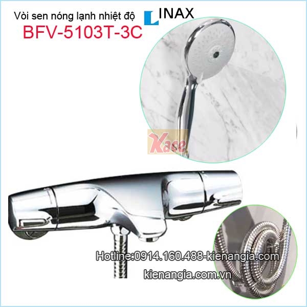 Vòi sen tắm nhiệt độ tự động Inax BFV-5103T-3C