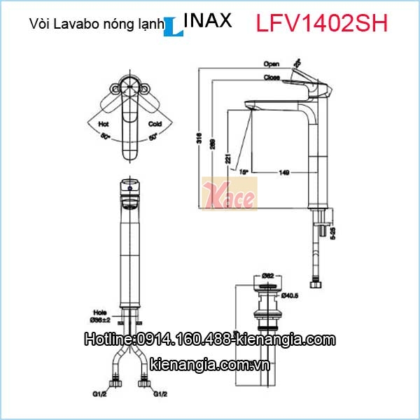 Voi-chau-lavao-nong-lanh-Inax-LFV-1402SH-2