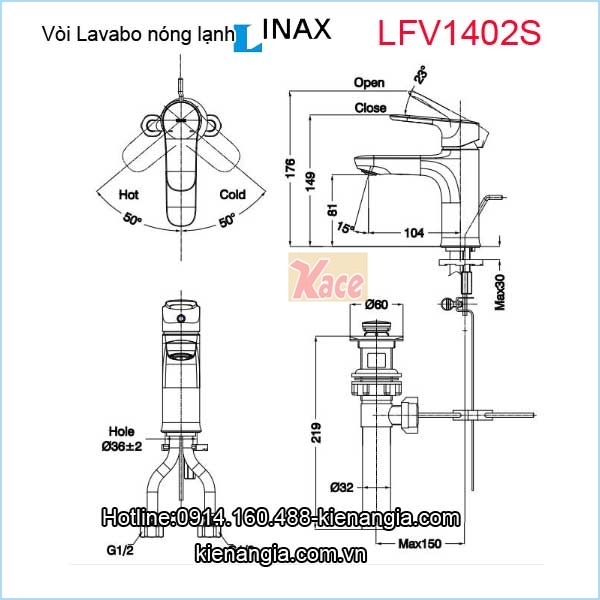 Voi-chau-lavao-nong-lanh-Inax-LFV-1402S-2