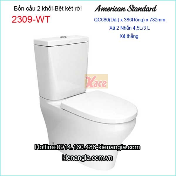 Bồn cầu 2 khối American Standard-2309-WT