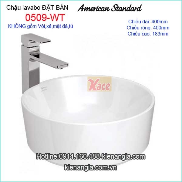 Chậu lavabo tròn đặt bàn American Standard 0509-WT