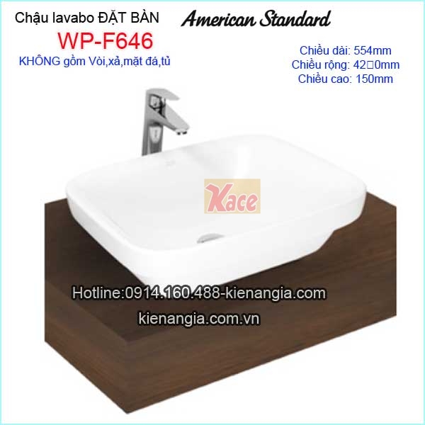 Chậu lavabo đặt bàn American Standard WP-F646