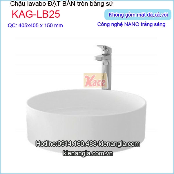 Chậu lavabo tròn đặt bàn giá rẻ KAG-LB25