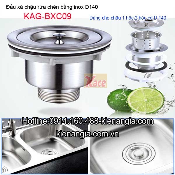 KAG-BCX09-Dau-xa-inox-D140-chau-rua-chen-1-hoc-KAG-BCX09-1