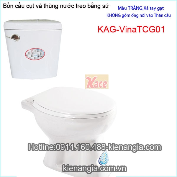 Bồn cầu cụt thùng nước treo tay gạt KAG-VinaTCG01