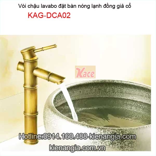 Vòi lavabo cao 30cm đồng giả cổ KAG-DCA02