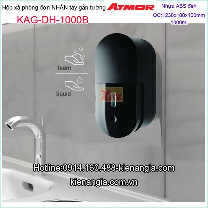 Bình xà phòng nước nhấn tay 1000ml màu đen ATMOR DH-1000B