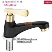 Vòi lạnh lavabo inox sus304 đen vàng KAG-KL52