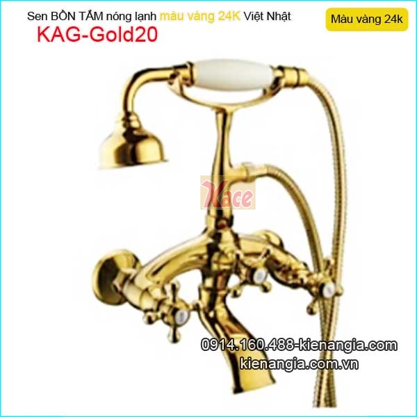 Vòi Sen bồn tắm đồng màu vàng 24K KAG-Gold20