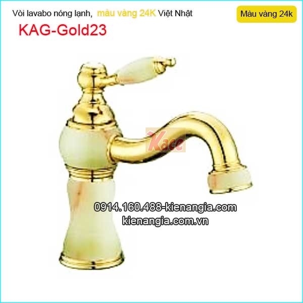 Vòi lavabo nóng lạnh đồng vàng 24K KAG-Gold23