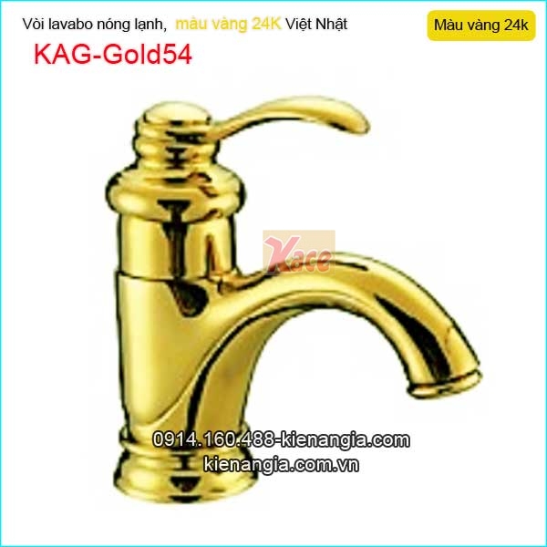 Vòi lavabo nóng lạnh đồng vàng 24K KAG-Gold54