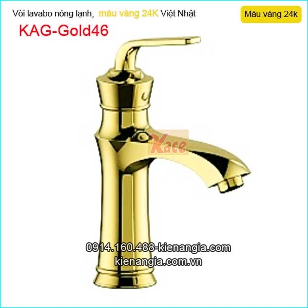 Vòi lavabo nóng lạnh đồng vàng 24K KAG-Gold46