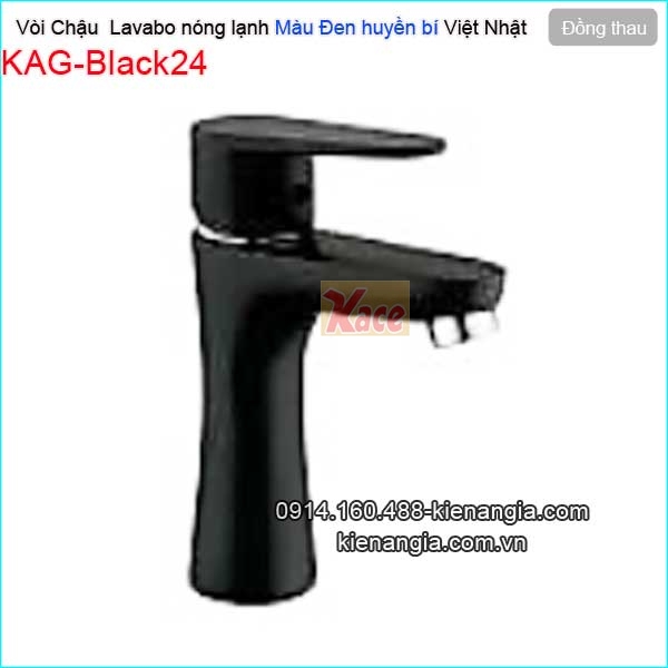 Vòi chậu lavabo màu đen  nóng lạnh KAG-Black24