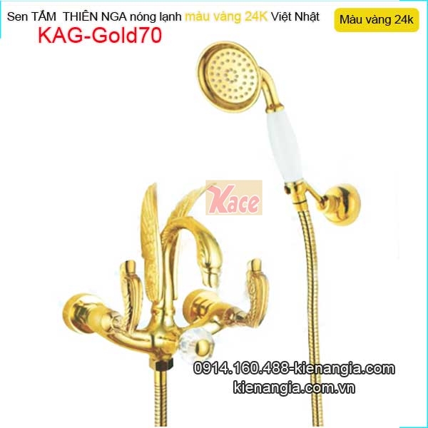 Sen tắm Thiên Nga  đồng màu vàng 24K  KAG-Gold70
