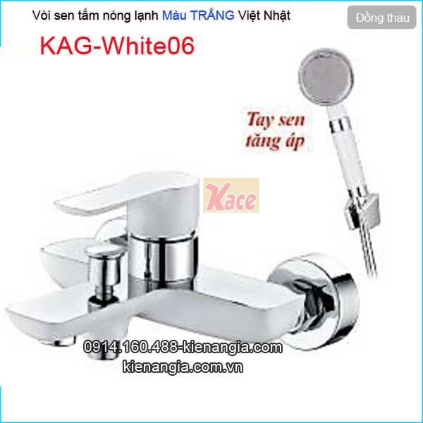 Vòi Sen tắm nóng lạnh màu trắng hiện đại KAG-White06