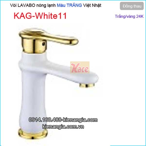 Vòi chậu lavabo màu trắng hiện đại KAG-White11