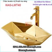 Chậu lavabo kim cương sứ mạ vàng KAG-LMT40