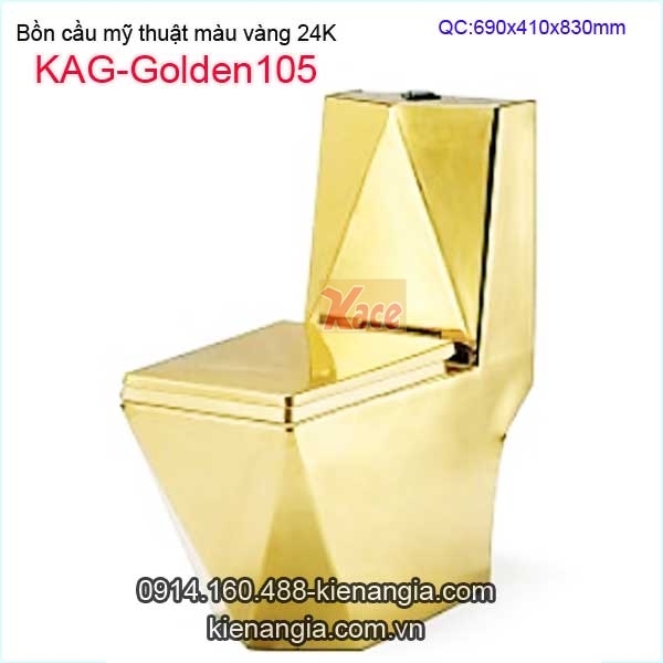 Bồn cầu 1 khối màu vàng 24K KAG-Golden104