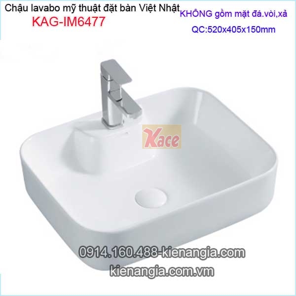Chậu lavabo kiểu,tô sứ mỹ thuật đặt bàn Việt Nhật KAG-IM6477