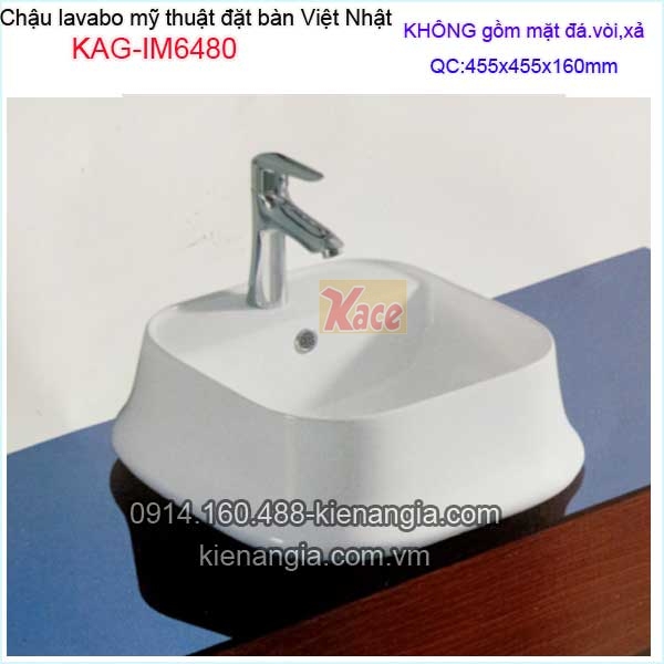 Chậu lavabo kiểu,tô sứ mỹ thuật đặt bàn Việt Nhật  KAG-IM6480