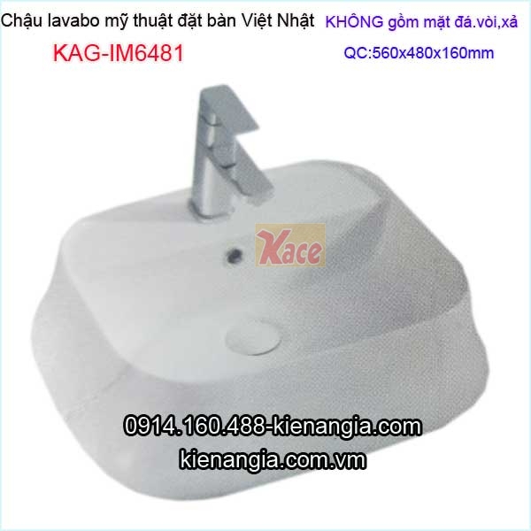 Chậu lavabo kiểu,tô sứ mỹ thuật đặt bàn Việt Nhật KAG-IM6481