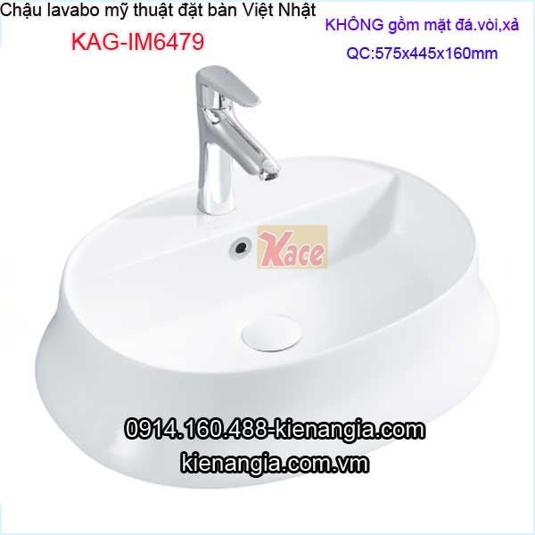Chậu lavabo kiểu,tô sứ mỹ thuật đặt bàn Việt Nhật KAG-IM6479