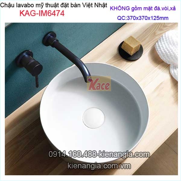Chậu lavabo tròn đặt bàn Việt Nhật KAG-IM6474