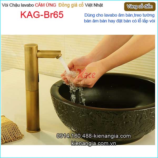 Vòi chậu lavabo cảm ứng đồng giả cố KAG-Br65