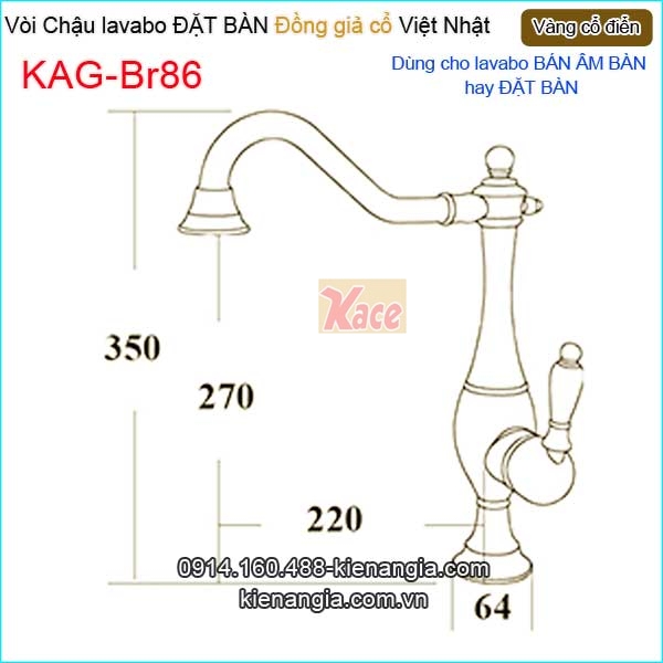 KAG-Br86-Voi-chau-lavabo-DAT-BAN-cach-dieu-vang-dong-co-dien-KAG-B86-tskt