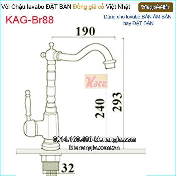 KAG-Br88-Voi-chau-lavabo-DAT-BAN-cach-dieu-vang-dong-co-dien-KAG-B88-tskt