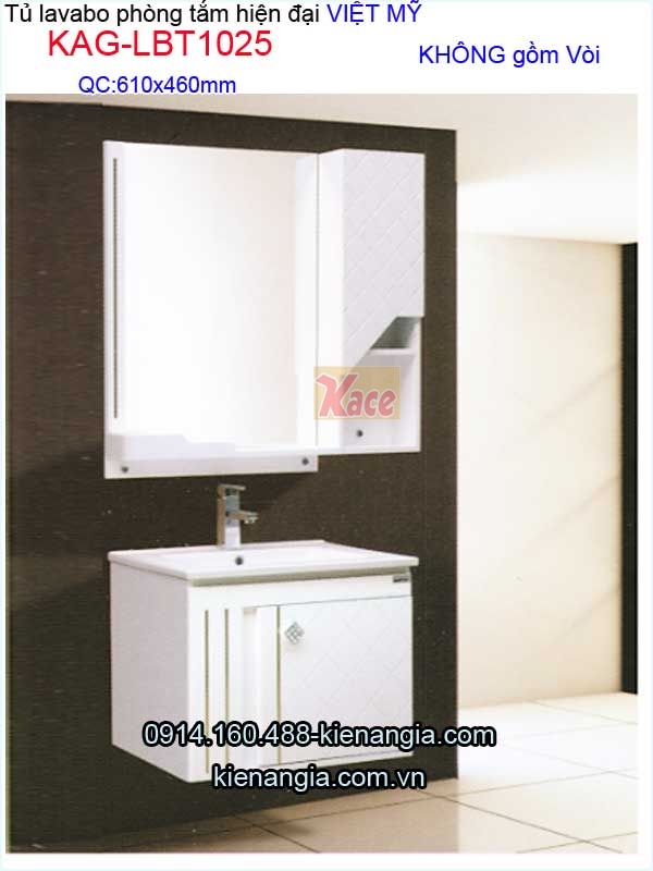 Tủ lavabo Việt Mỹ phòng tắm nhỏ xinh dài 60cm KAG-LBT1025