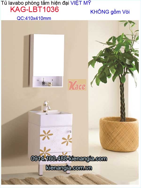 Tủ lavabo Việt Mỹ phòng tắm nhỏ xinh dài 41cm KAG-LBT1036