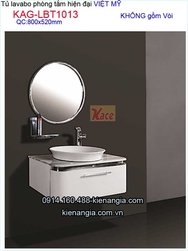 Tủ lavabo phòng tắm hiện đại Việt Mỹ dài 80cm KAG-LBT1013