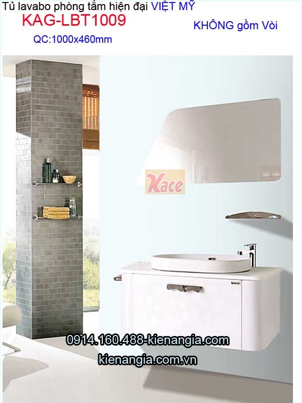Tủ lavabo phòng tắm hiện đại Việt Mỹ dài 1 mét  KAG-LBT1009