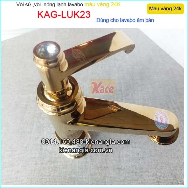 Vòi lavabo đồng mạ vàng nóng lạnh KAG-LUK23