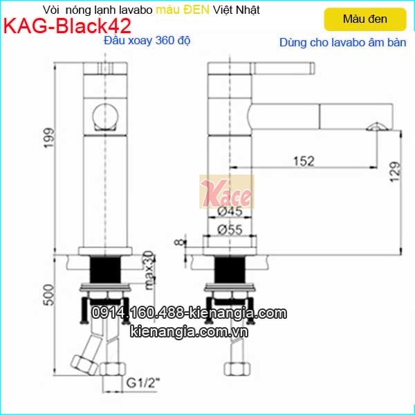 KAG-Black42-Voi-su-Lavabo-20cm-nong-lanh-Den-KAG-Black42-tskt