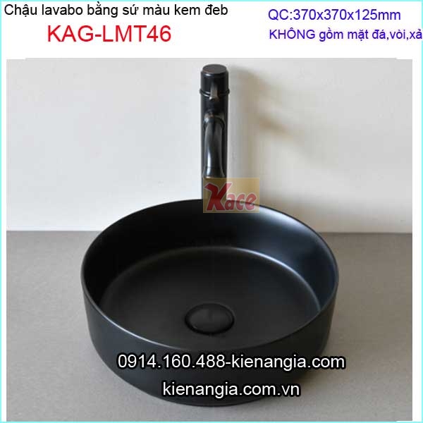 Chậu lavabo tròn bằng sứ mỹ thuật màu đen đặt bàn KAG-LMT46