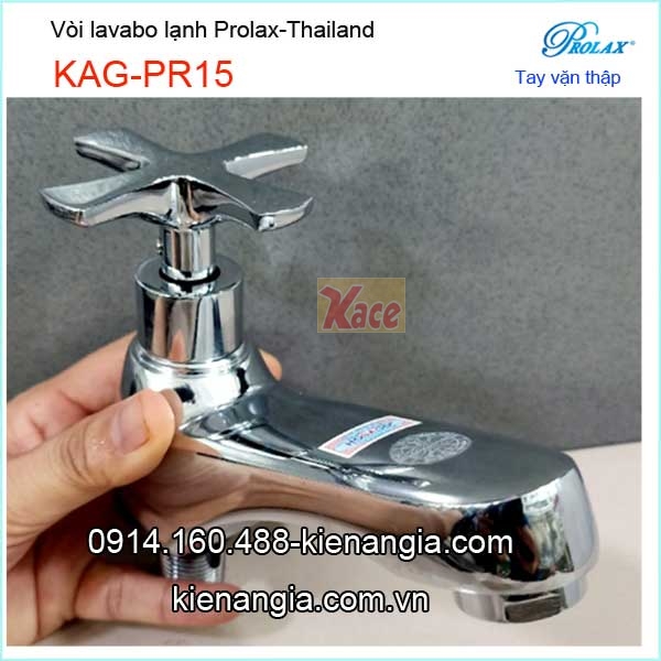 Vòi lavabo lạnh tay vặn thập Prolax-Thailand-KAG-PR15